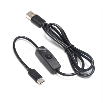 Új Raspberry Pi 4B tápkábel kapcsolóval, USB-C–ról USB töltőkábel, 1 m, 3 A