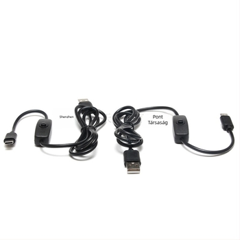 Új Raspberry Pi 4B tápkábel kapcsolóval, USB-C–ról USB töltőkábel, 1 m, 3 A