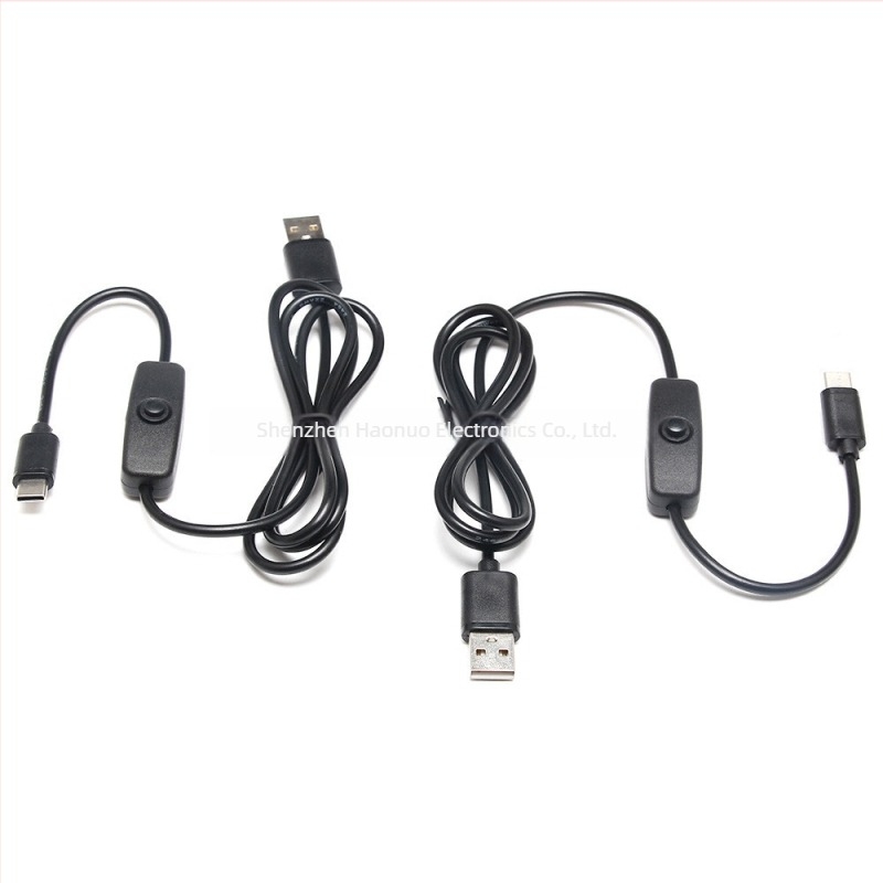 Új Raspberry Pi 4B tápkábel kapcsolóval, USB-C–ról USB töltőkábel, 1 m, 3 A