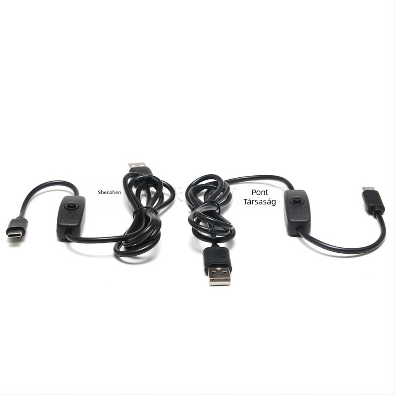 Új Raspberry Pi 4B tápkábel kapcsolóval, USB-C–ról USB töltőkábel, 1 m, 3 A