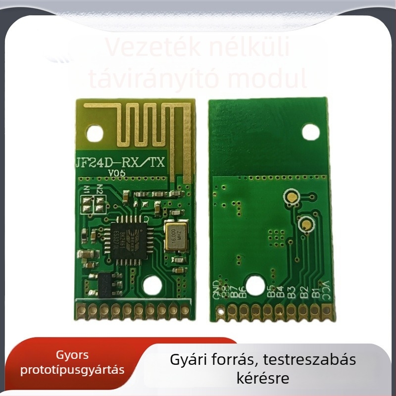JF24D-TX/RX integrált vezeték nélküli távirányító modul, 6-csatornás kapcsoló kimenet, alacsony energiafogyasztás, erős interferencia elleni védelem