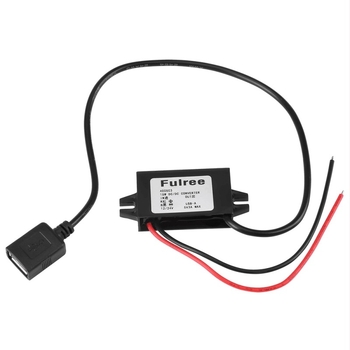 12V-5V USB autós konverter, 3A DC-DC léptető modul mobiltelefon töltéséhez