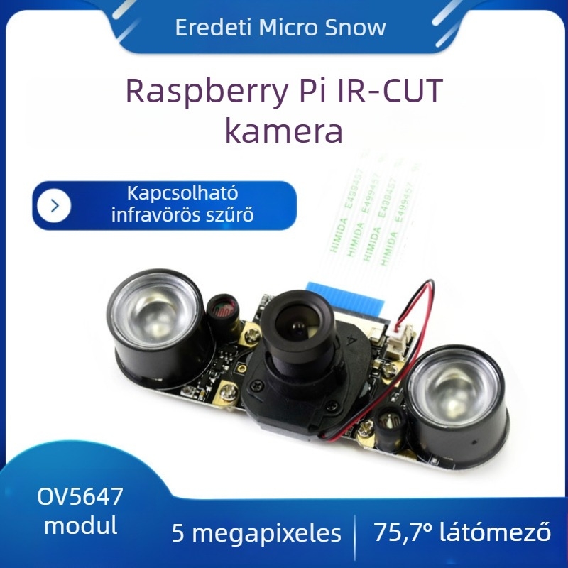 Weixue Raspberry Pi 4. Generáció IR-Cut éjjellátó kamera OV5647 modul állítható fókusz