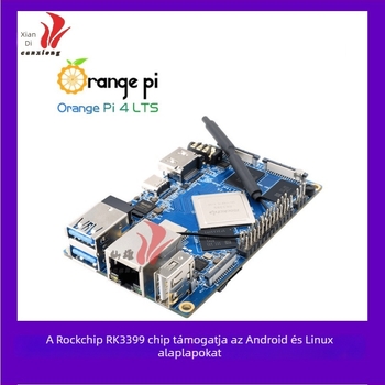 OrangePi4 LTS Rockchip RK3399 alaplap Android/Linux, 4 GB RAM, 16 GB tárhely, felülmúlja a Raspberry Pi-t