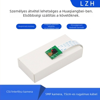 CSI interfész kamera, 5 MP, 15 cm rugalmas kábel, Raspberry Pi 3B/2B/1B-hez