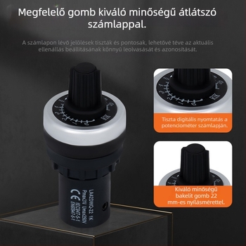 LA42DWQ sorozat precíz frekvenciaszabályozó potenciométer fedőgombbal