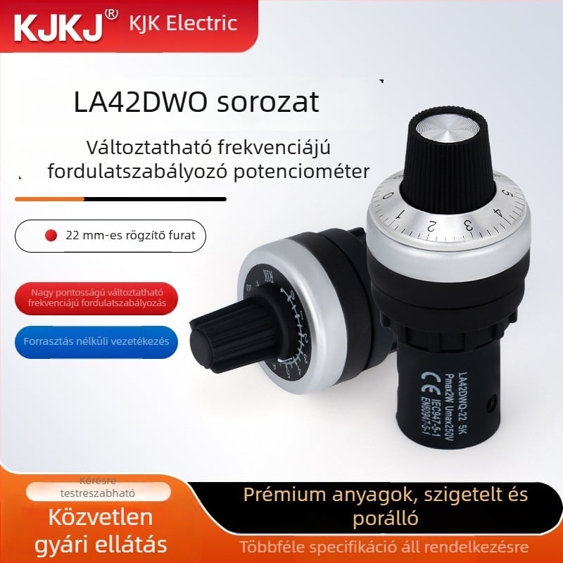 LA42DWQ sorozat precíz frekvenciaszabályozó potenciométer fedőgombbal