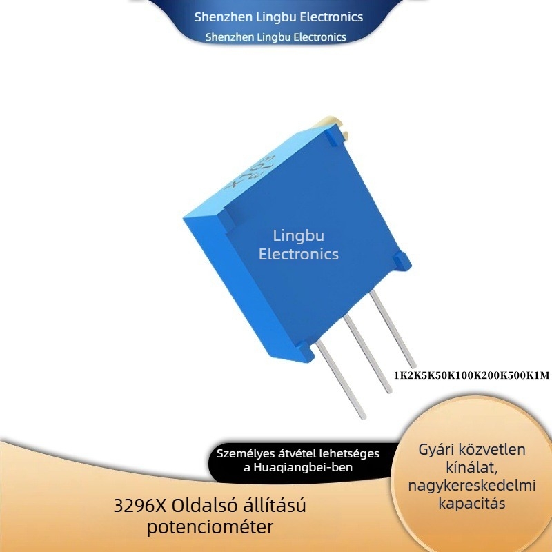 3296X103 10K oldalsó állítású többfordulatú potenciométer 1K 2K 5K 50K 100K 200K 500K 1M