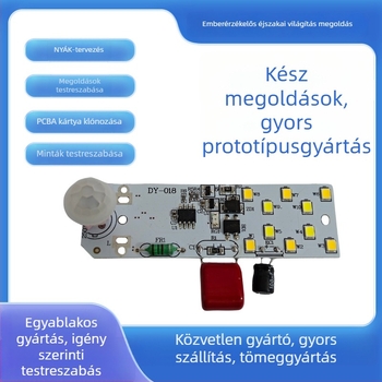 PCBA áramkörlap emberi testérzékelővel és LED töltőmodullal — PCB tervezésének másolata, multifunkcionális