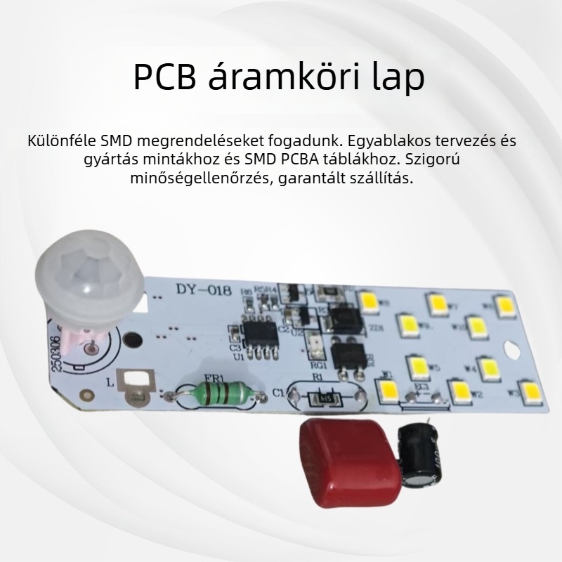 PCBA áramkörlap emberi testérzékelővel és LED töltőmodullal — PCB tervezésének másolata, multifunkcionális