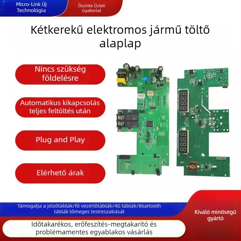 Automatikus kétvonalas PCB-összeszerelésű főlap elektromos kerékpár töltőállomáshoz (PCBA)