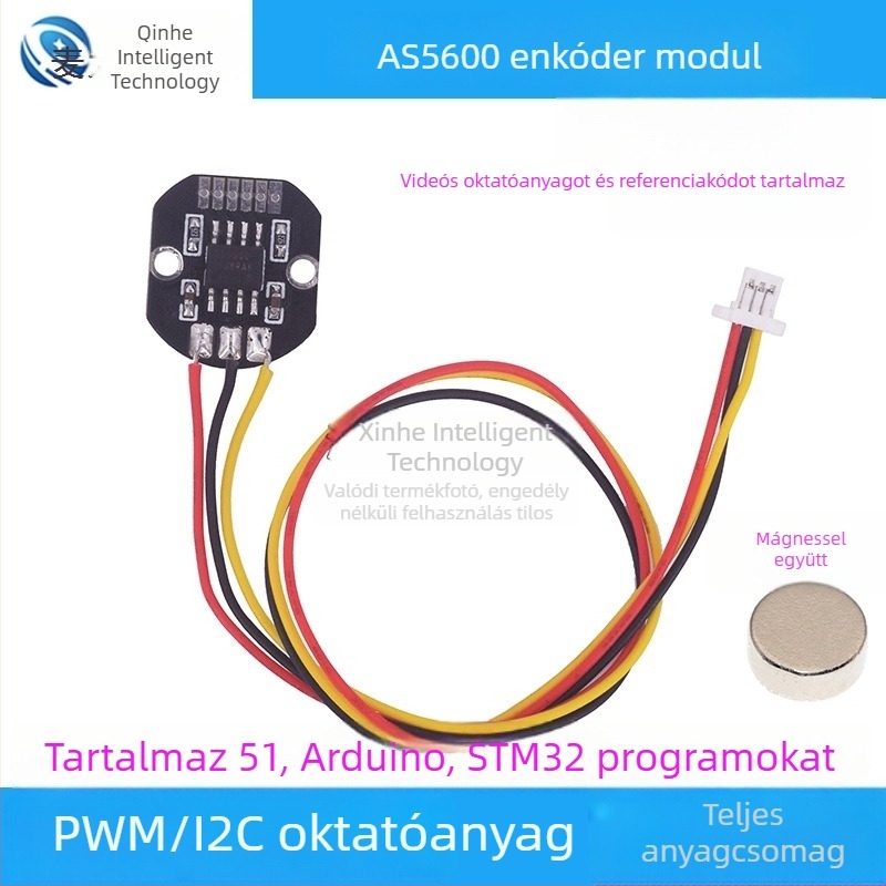 AS5600 mágneses enkódoló modul PWM/I2C, brushless motorokhoz, eredeti mágnessel mellékelve