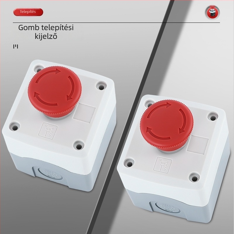 XB2-01ZS vészmegállító gomb, gomba fejű kapcsoló, normálisan zárt, 22 mm