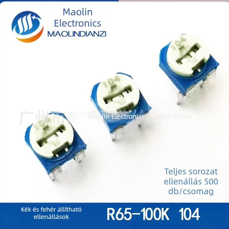RM065 kék-fehér vízszintes állítható ellenállás/trimmelő potenciométer WH06-2
