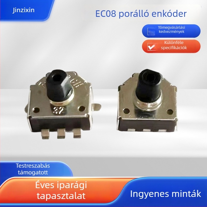 EC08 porálló encóder kulccsal kapcsolóval, inkrementális impulzus tekerő, digitális potenciométer