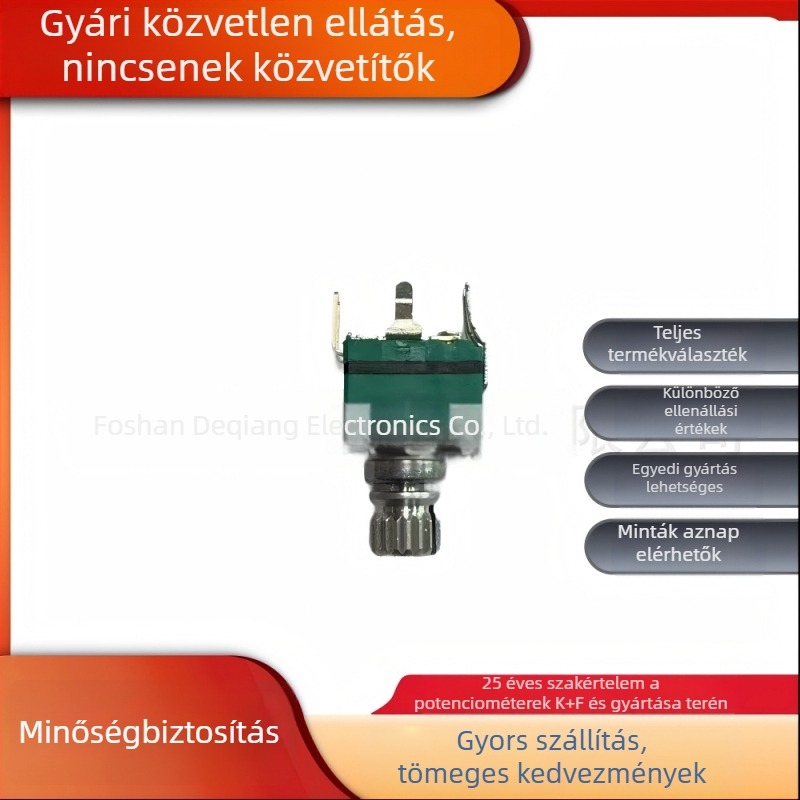 R097 egypólusú görbült pedálkapcsoló nyomógomb 100K, 8 mm rövid fogantyúval és konzollyal audio-erősítőhöz