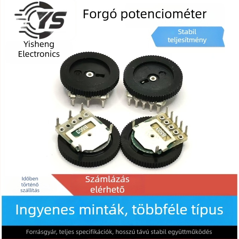 Potenciométer egyetlen pólussal, görbült lábakkal, kapcsolóval / kapcsoló nélkül, fülhallgató éjszakai lámpájához