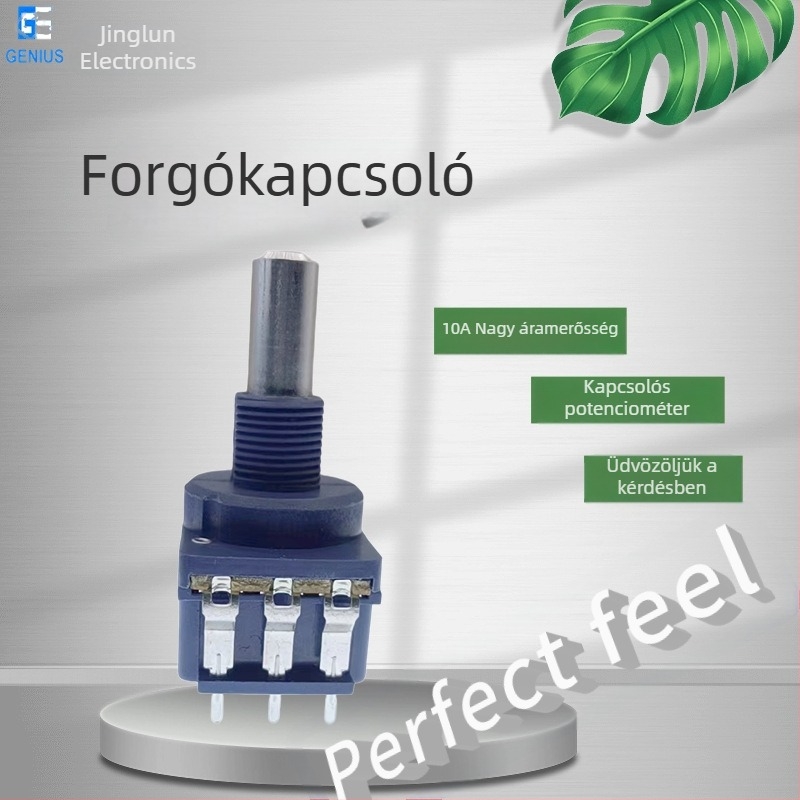 Hangpotenciométer elektronikus vezérléssel, sebességszabályozás, állítható ellenállás, nagy teljesítmény, kapcsolóval