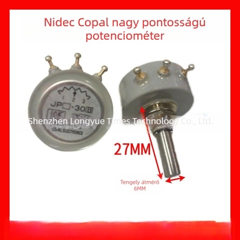 JP-30B 1 kΩ és 2 kΩ fém-kerámiás potenciométer, 0,5% tolerancia, egyfordulatú, 300°