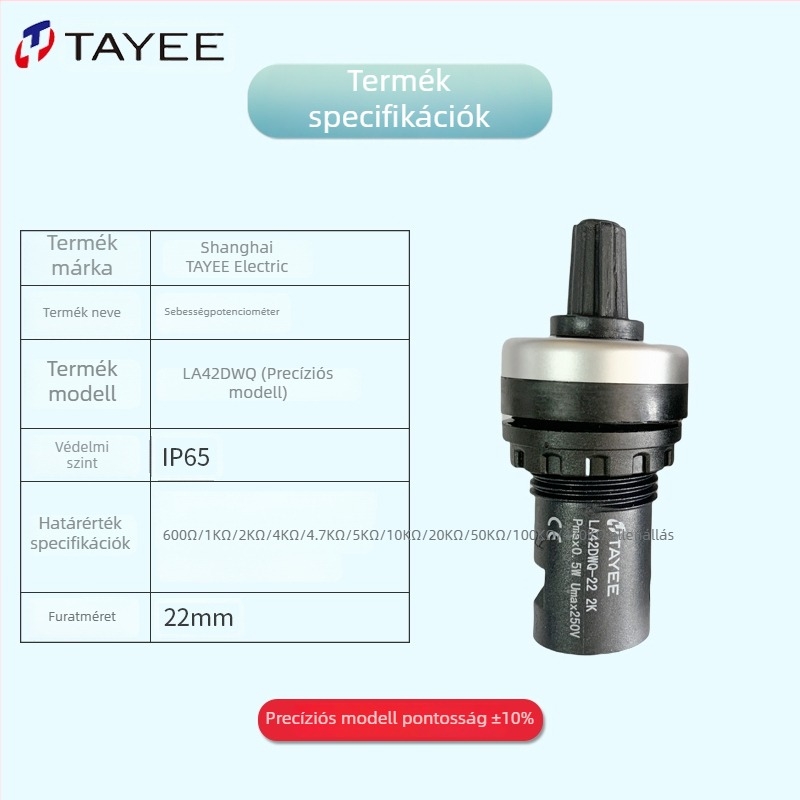Tianyi LA42DWQ-22 potenciométer — gomb, 10K/5K, kiváló pontosság, változó frekvenciájú sebességszabályozó ellenállás, 20K/2K