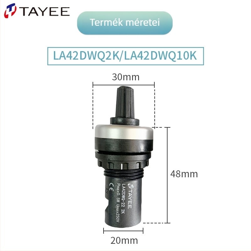 Tianyi LA42DWQ-22 potenciométer — gomb, 10K/5K, kiváló pontosság, változó frekvenciájú sebességszabályozó ellenállás, 20K/2K