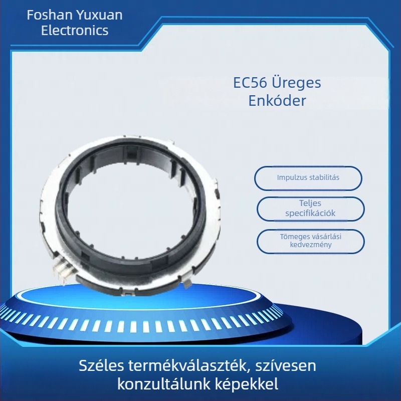 EC56 kódoló, inkrementális impulzus tekerhető kapcsoló, 15 impulzus, 30 pozíció, teljes magasság 11 mm, Ø40 mm