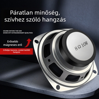 Jinggeyuan 78 mm négyzetes teljes tartományú multimédiás hangfal külső mágneses kivitelben, 3 hüvelyk, 8 Ω, 10 W