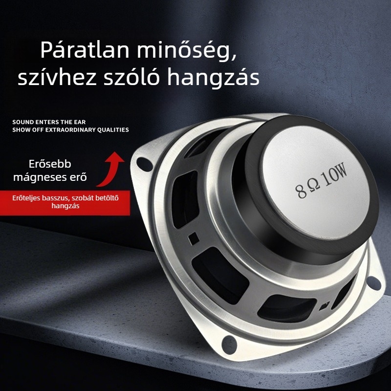 Jinggeyuan 78 mm négyzetes teljes tartományú multimédiás hangfal külső mágneses kivitelben, 3 hüvelyk, 8 Ω, 10 W