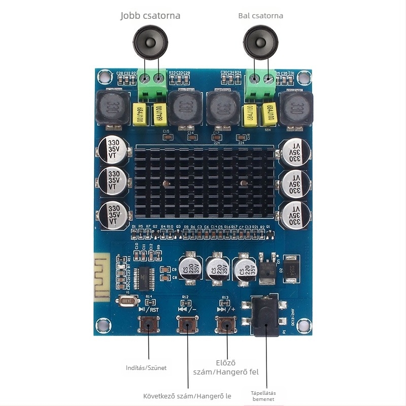 Sunbang TPA3116D2 Bluetooth Digitális Erősítő Panel, Kétcsatornás, 2x120W Magas Teljesítményű Hangszóró Modul