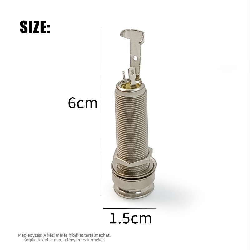 6,35 mm gitár tailpiece pickup, fém hanglyuk aljzat, farok jack elektromos gitárhoz