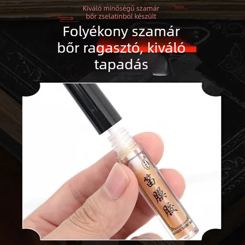 Jázmin illatú folyékony ragasztó fuvola membránokhoz, kis üveg ecsettel – hangszer kiegészítő
