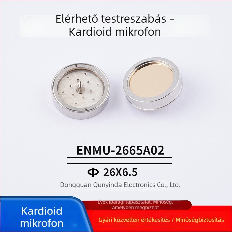 26 mm kondenzátoros mikrofon kapszula aranyozott, nagy diafragma személyre szabott mikrofonokhoz