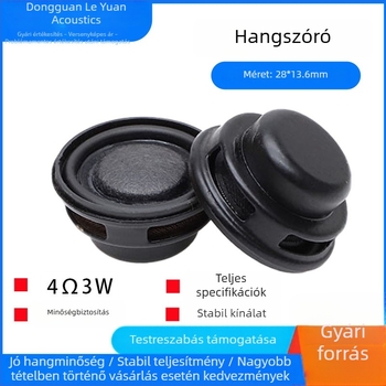 28 mm-es kör alakú hangszóró belső mágneses, 4 Ω, 3 W multimédiás hangszóró