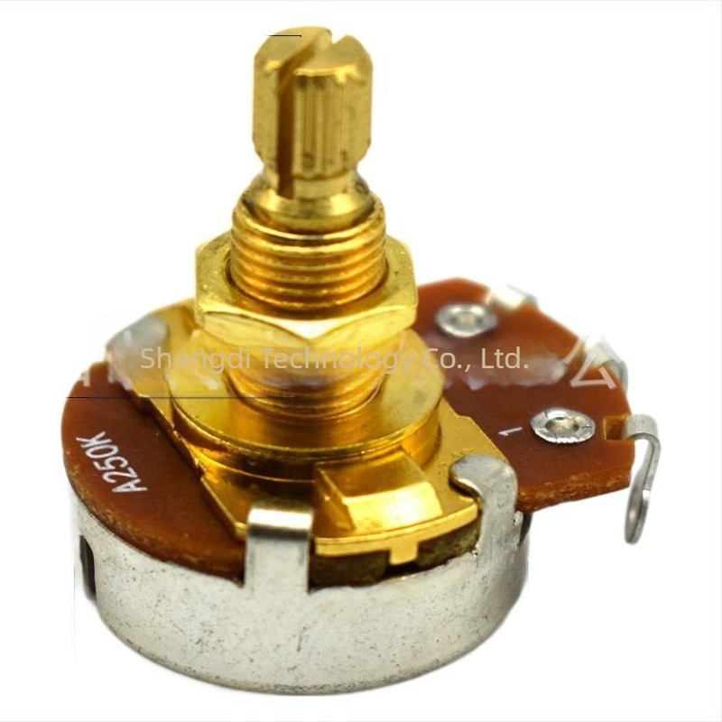 Gitár potenciométer elektromos gitárhoz és basszushoz, hangerő- és hangszín-szabályzó gomb, 500k/250k, 18 mm hosszú tengely