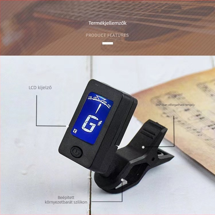 Elektronikus hangoló gitárhoz és hegedűhöz tartozékokkal