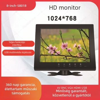 8 hüvelykes HD LCD monitor 801B biztonsági, ipari lézergravírozás, fotózás és USB multimédiás lejátszás