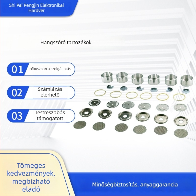 Autóhifi hangszóró kiegészítő készlet: védőfedél réz gyűrűvel, alátétek és T-formájú hardver
