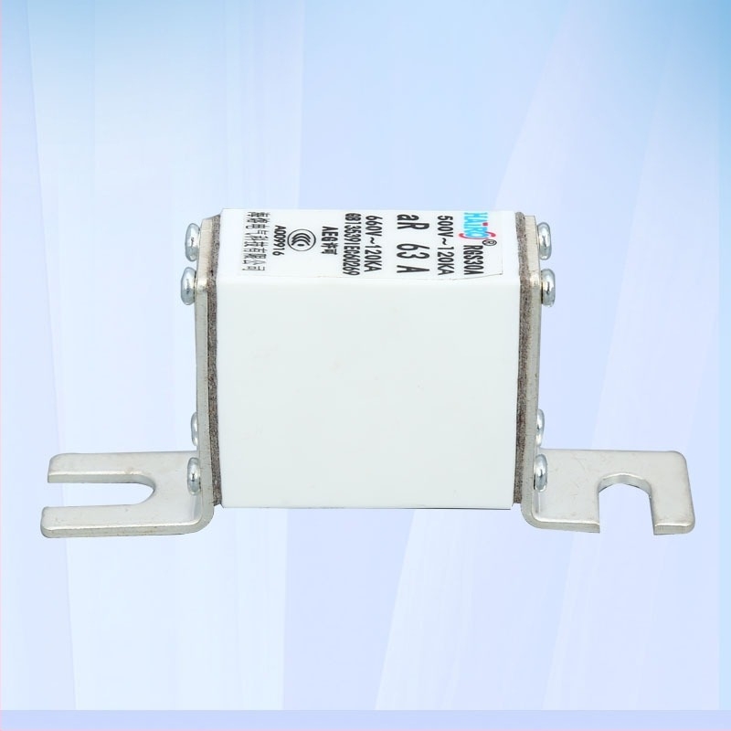 Egyedi RGS30A 660V-es biztosíték, négyszögletes, csavaros bekötéssel, gyorshatású.