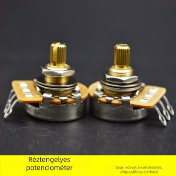 Réz tengelyű potenciométer elektromos gitárhoz, tónus- és hangerőszabályzó, 500K/250K – tartozékok