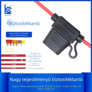Közepes méretű vízálló autóbiztosítéktartó 10-16 AWG vezetékekhez, lamellás típus