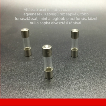 Gyors hatású üveg biztosítócső 5×20mm, 1A–15A, 250V, 100 darab