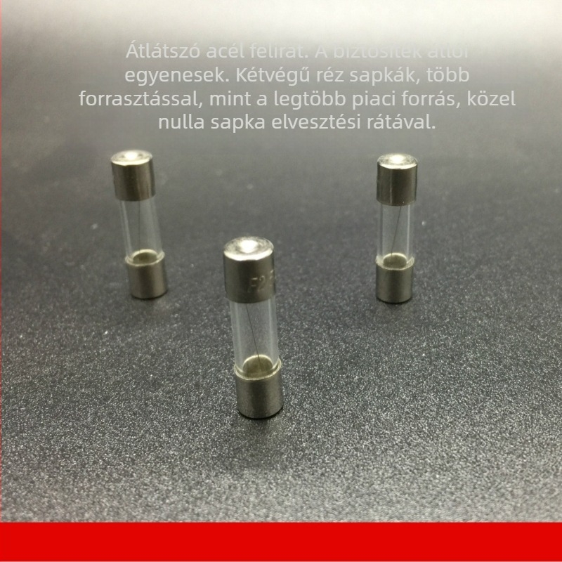 Gyors hatású üveg biztosítócső 5×20mm, 1A–15A, 250V, 100 darab