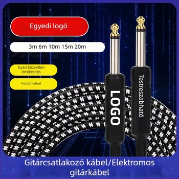 Gitár 6,5 mm-es audiókábel, férfi–férfi, egyenes és ferde csatlakozó, zajcsökkentő kábel elektromos gitárhoz és basszushoz, különböző specifikációk