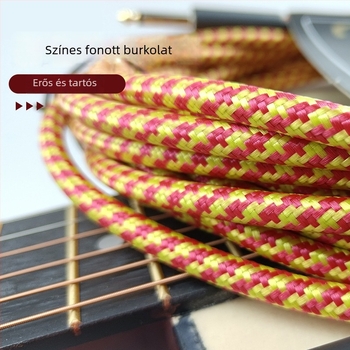 Gitár 6,5 mm-es audiókábel, férfi–férfi, egyenes és ferde csatlakozó, zajcsökkentő kábel elektromos gitárhoz és basszushoz, különböző specifikációk