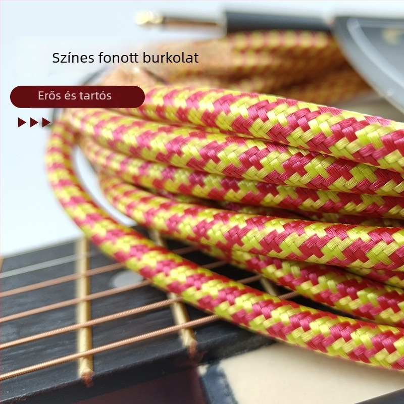 Gitár 6,5 mm-es audiókábel, férfi–férfi, egyenes és ferde csatlakozó, zajcsökkentő kábel elektromos gitárhoz és basszushoz, különböző specifikációk
