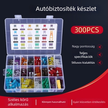 300 db közepes és kis méretű cinkbetét biztosítékok, vegyes készlet dobozban