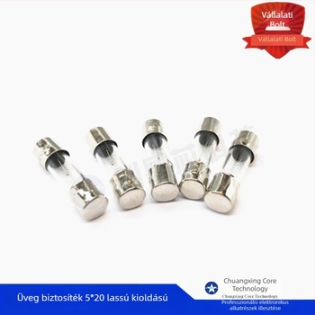 Üveg biztosítótömlő 5×20 mm T8A, 8A, 250V, slow-blow, kiváló minőségű