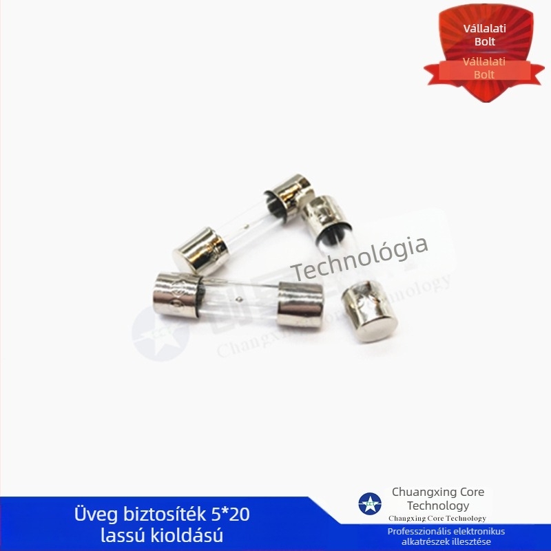 Üveg biztosítótömlő 5×20 mm T8A, 8A, 250V, slow-blow, kiváló minőségű