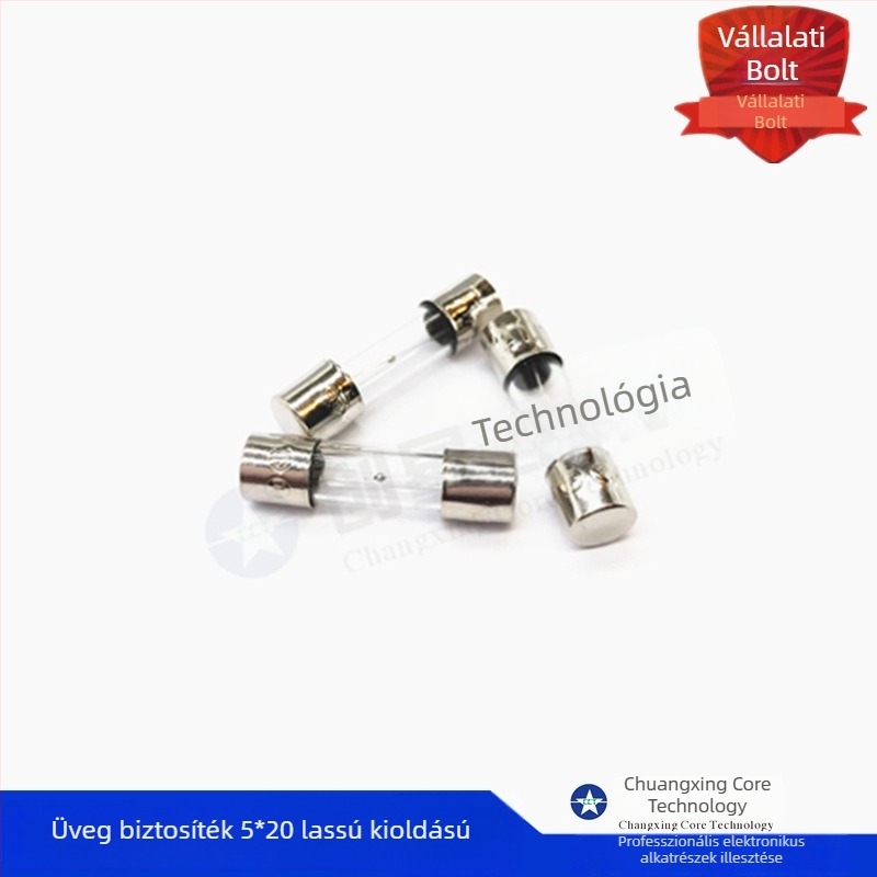 Üveg biztosítótömlő 5×20 mm T8A, 8A, 250V, slow-blow, kiváló minőségű