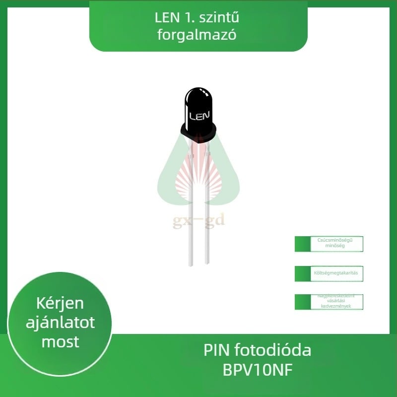 BPV10NF LEN PIN fotodióda, átmérő 5 mm, hullámhossz 940 nm, látószög ±20°, DIP-2